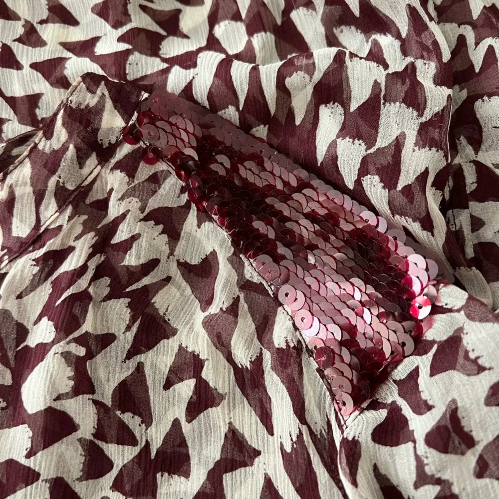 Joe’s Jeans Print Silk Sequin Blouse - Picture 4 of 7